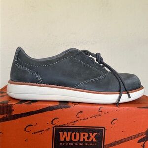 Red Wing Worx 5144 Steel Toe Leather Work Shoes Lace Up Zinc Oxford Womens Sz‎ 9
